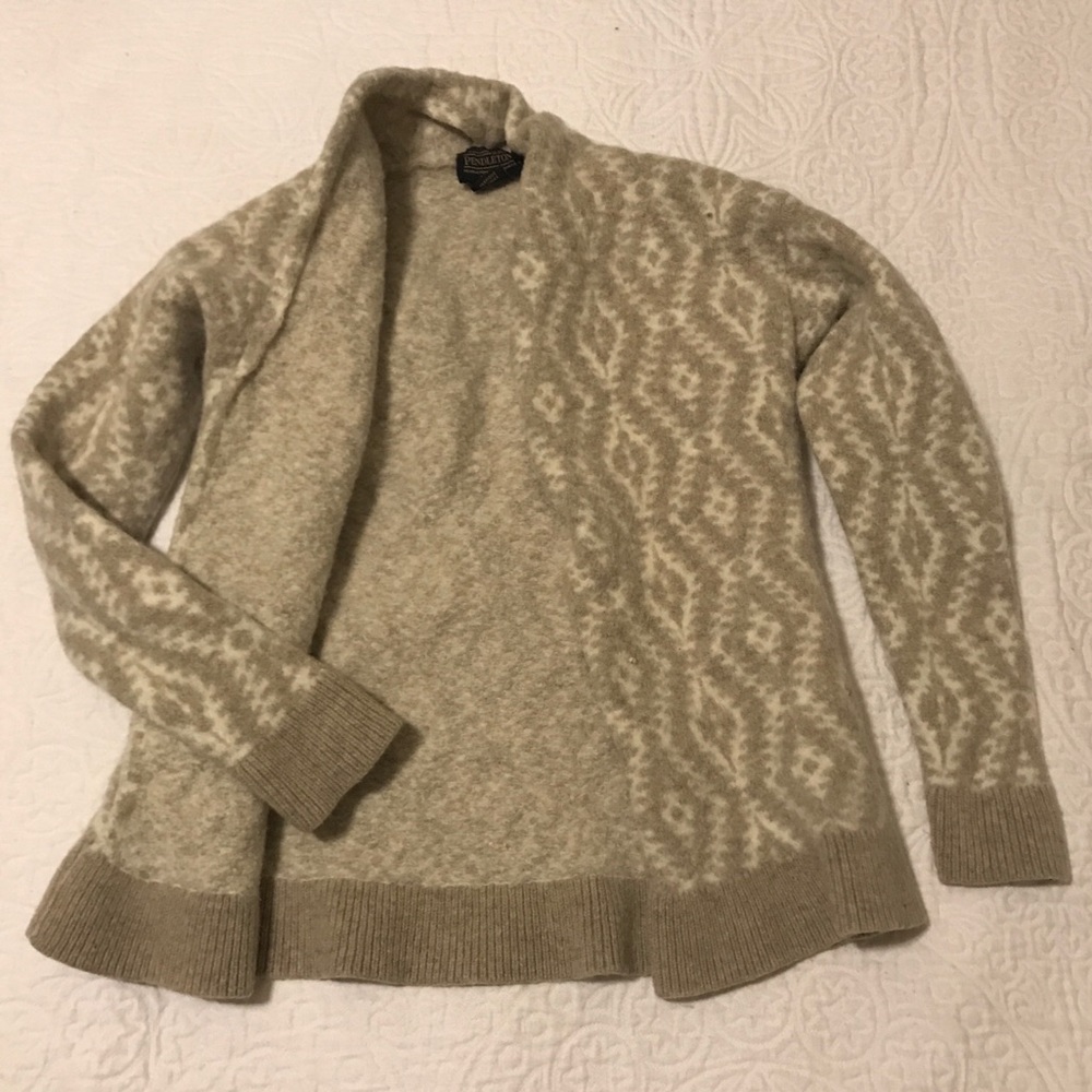 Pendleton Tan Wool Cardigan